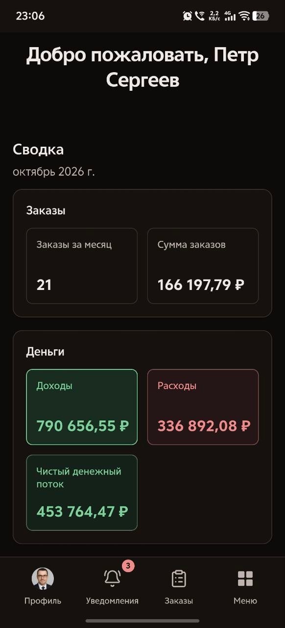 Главный экран Android-приложения Team8